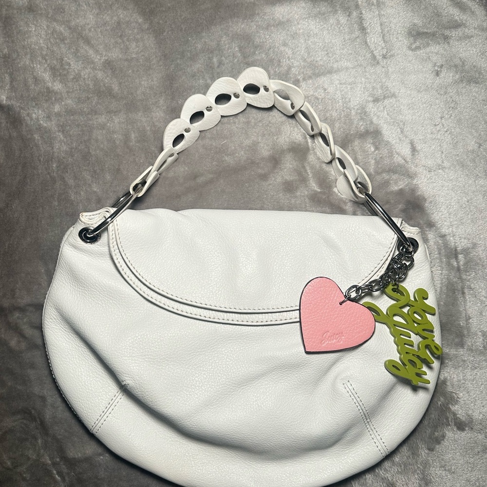 Vintage Y2K Juicy Couture White Hobo Shoulder Bag 🌴💕
